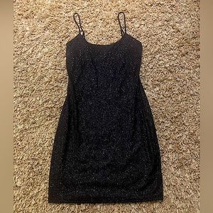 Lucy in the Sky- Fonda Glitter Bodycon Dress in Blue